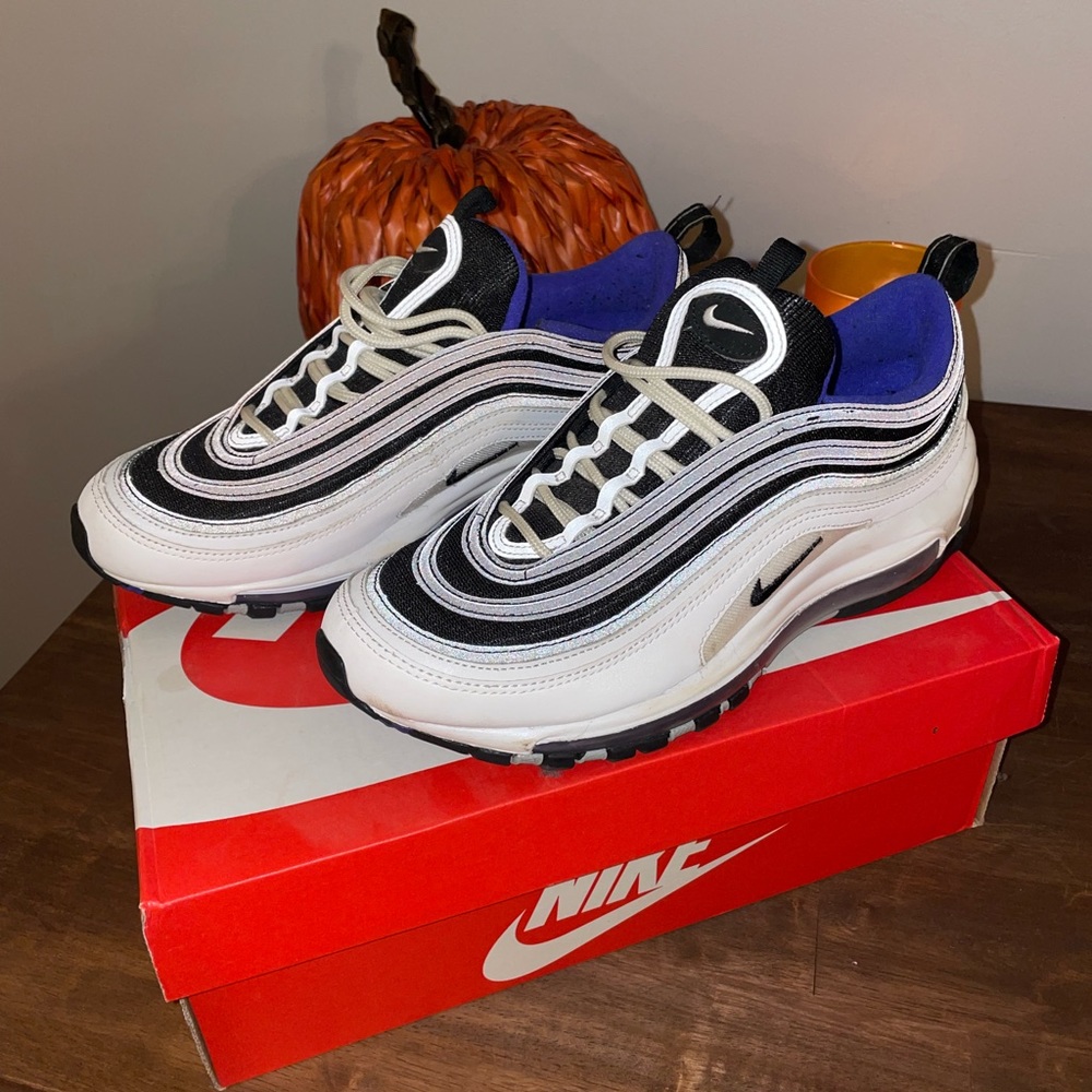 Nike Air Max 97 Premium Black and White with Blue inside